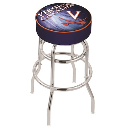 Holland Bar Stool Co 30" 4" Virginia Cushion Seat, Double-Ring Chrome Swivel Bar Stool L7C130Vrgnia-D2